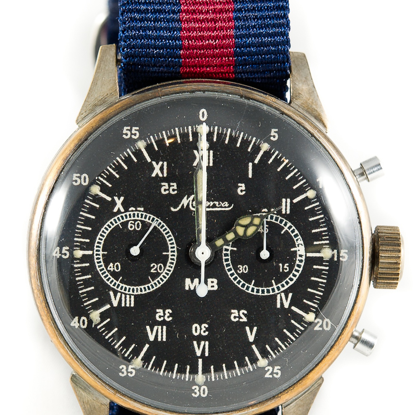 WWII Pilot Flyback Chronograph Minerva nyc