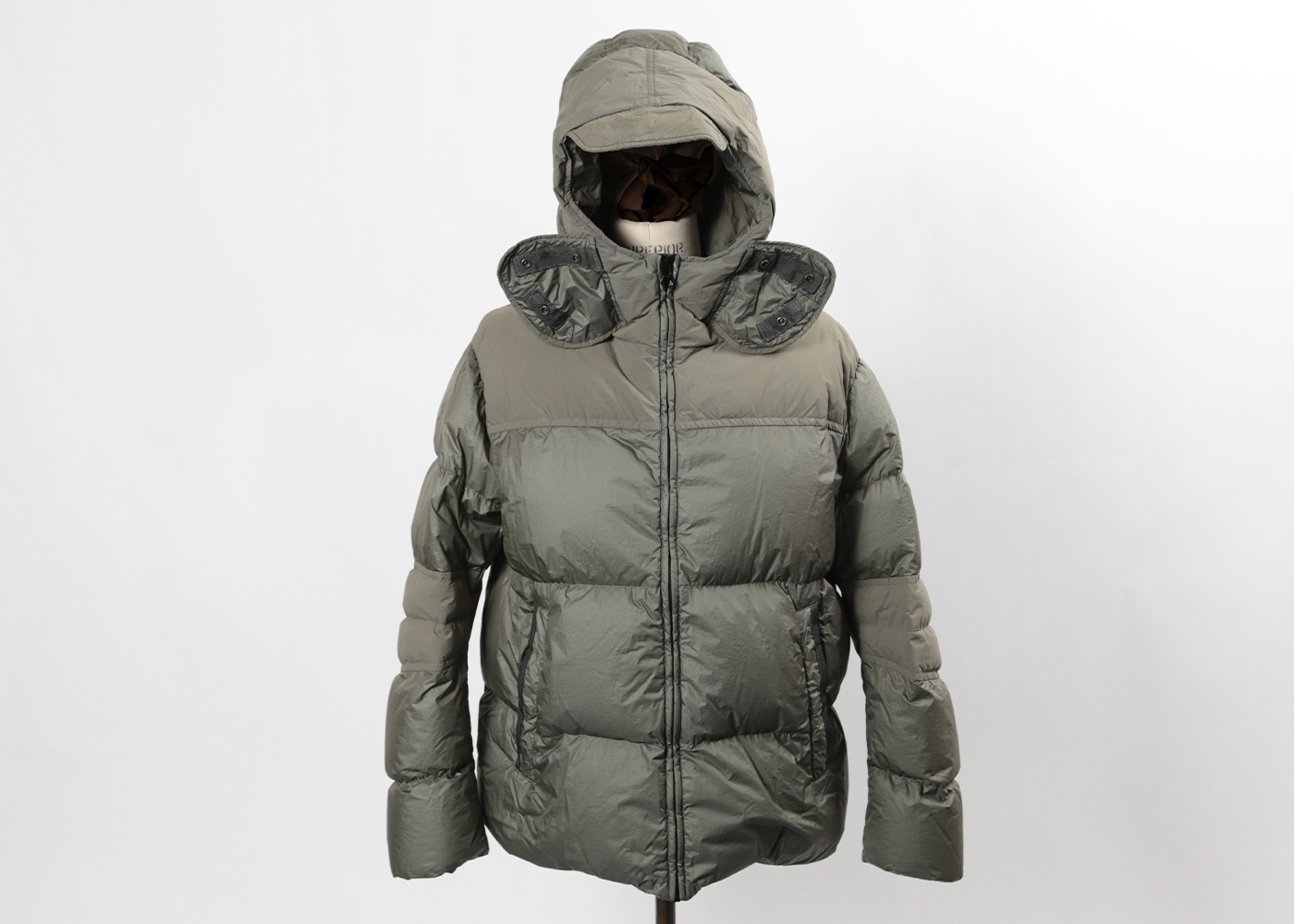 TEN C SAGE GREEN DOWN FILLED HOODED MID LAYER 3112 nyc